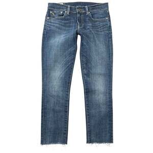 Polo Ralph Lauren Tompkins Skinny Cropped Raw Hem Dark Wash Jeans Women’s 28